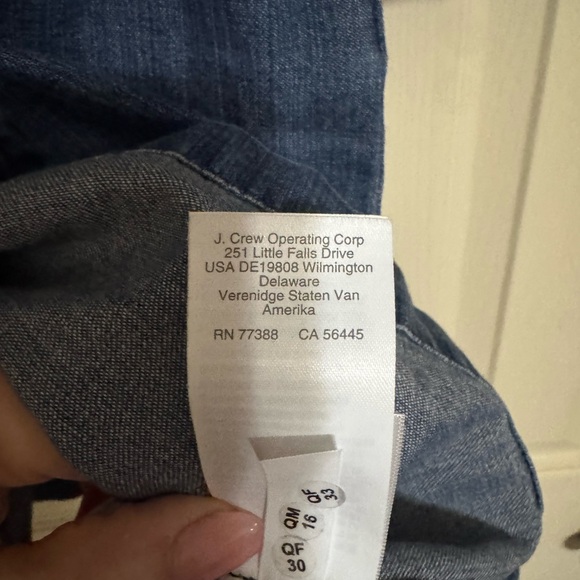 J.Crew Re-Imagined Jean Dress Button Down Long Sleeve Chest & Side Pockets sz 00 - Picture 8 of 8